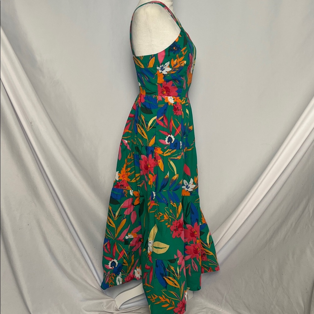 NWOT / J.crew factory Printed tiered halter midi dress - Picture 6 of 8